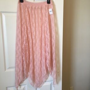 LACE Balletcore NWT Free People Pink Lace Electric Feels Skirt